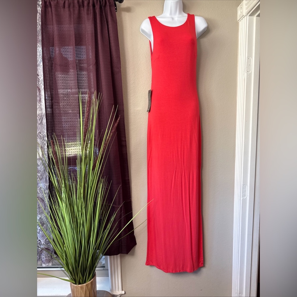 bebe Red Sleeveless Maxi Dress